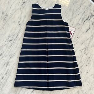 New Gabby Girls Aline Dress Navy Stripe with Large Bow On Back